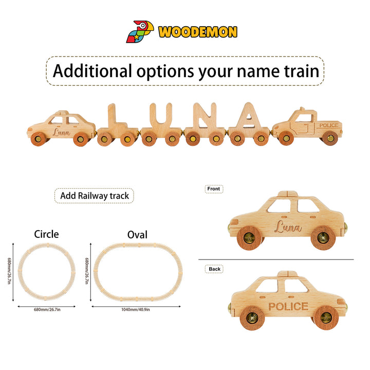 Personalisierte Holzlokomotive mit Kindername