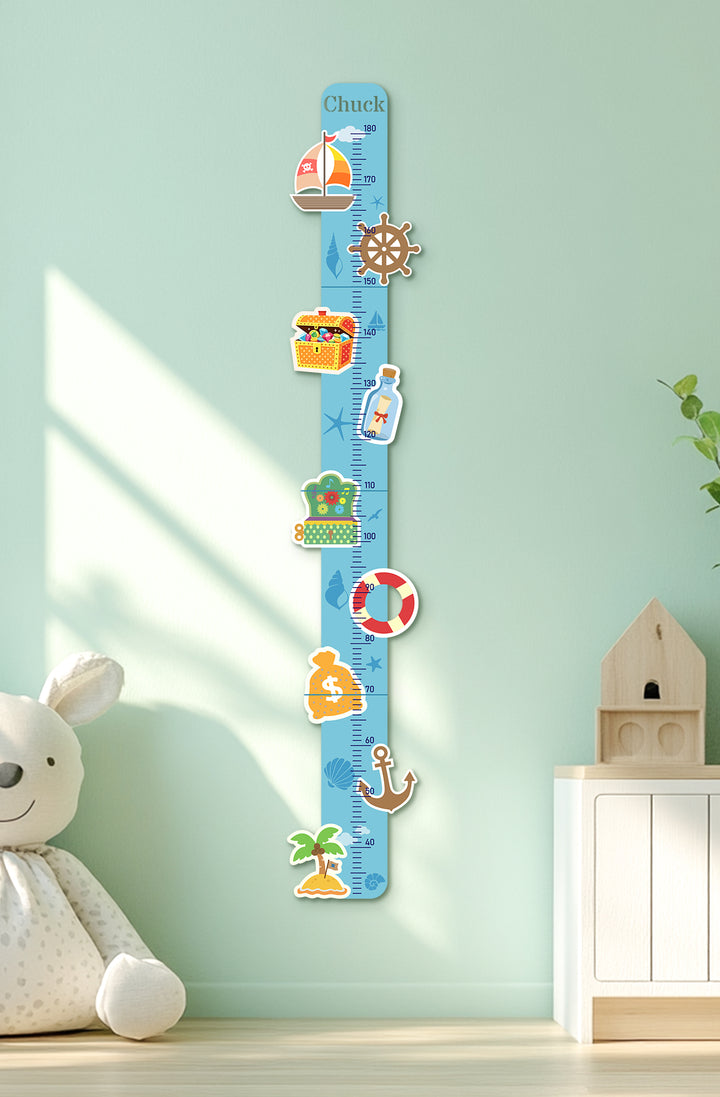 Personalized Wooden Nautical Height Chart for Kids Woodemon