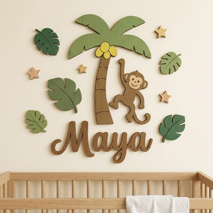 Personalized Wooden Nursery Name Sign – Cute Animal Themes