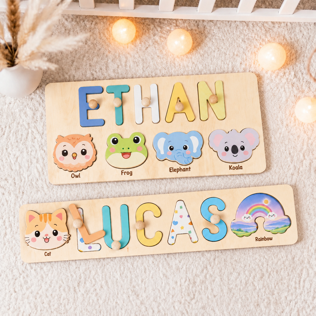 Personalized Wooden Name Puzzle Gift for Kids woodemon