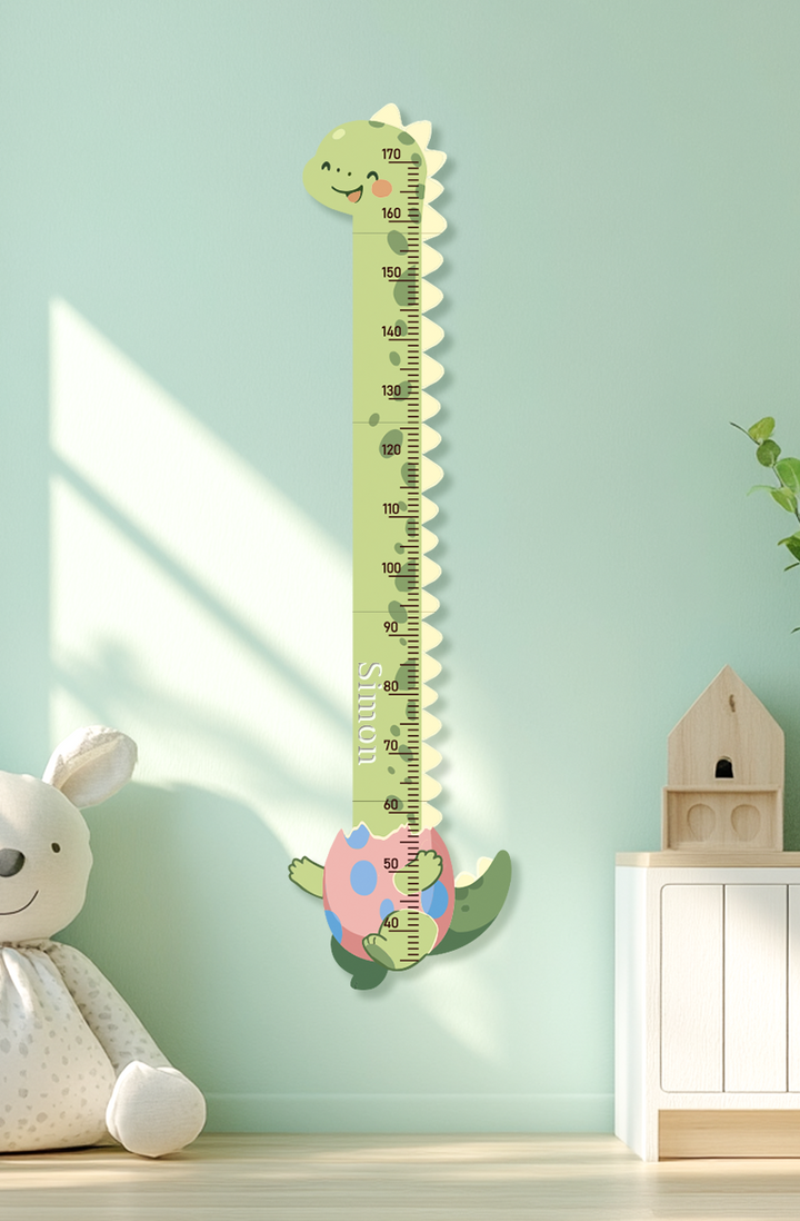Personalized Wooden Cute Dinosaur Growth Chart for Kids