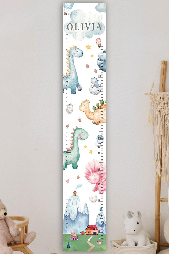 Personalized Wooden Dinosaur Growth Chart Height Ruler