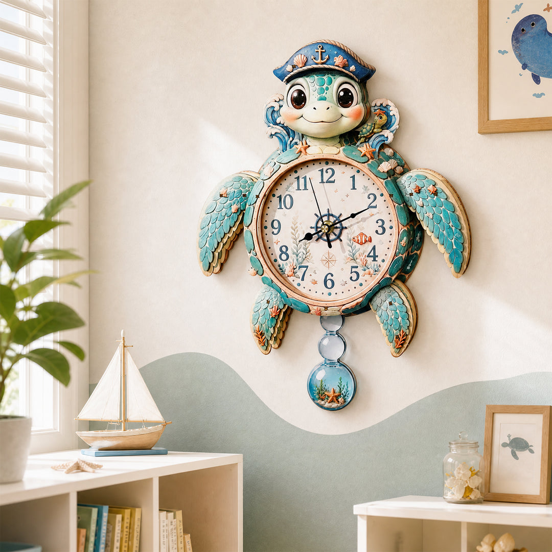 Turtle Wooden Clock DIY 3D Puzzle for Kids Animal Learning Clock Woodemon