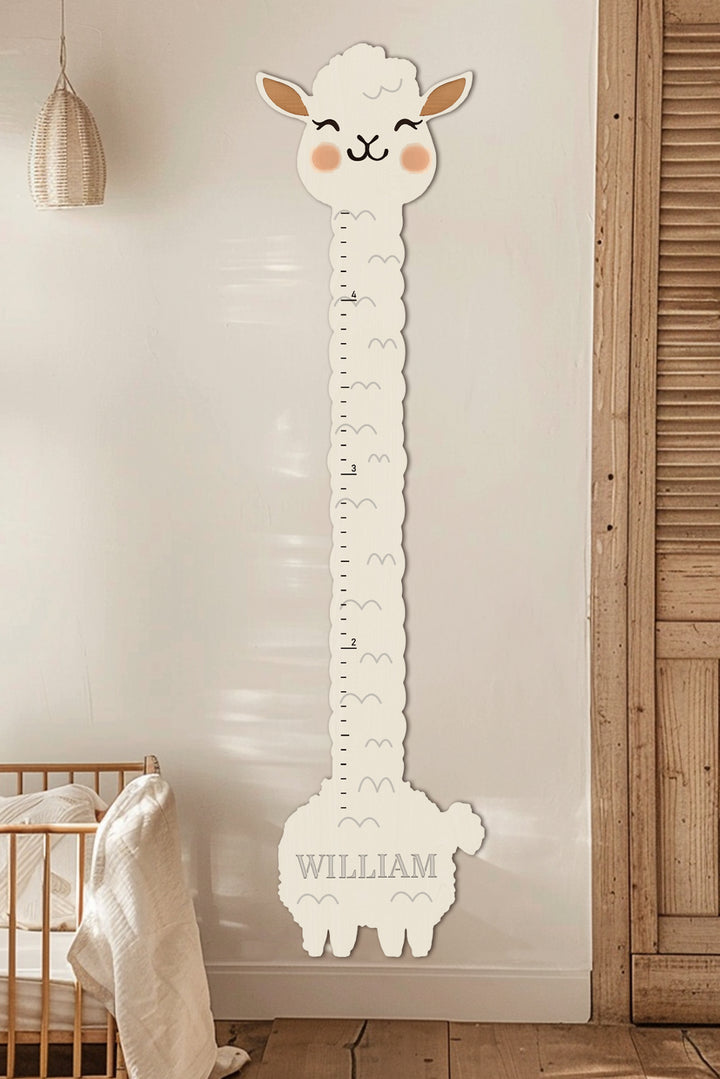 Personalized Wooden Llama Growth Chart Ruler