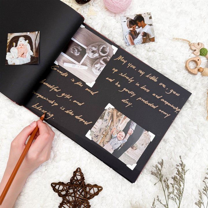 Personalized Wooden Baby Photo Album – Custom Engraving with Name and Date