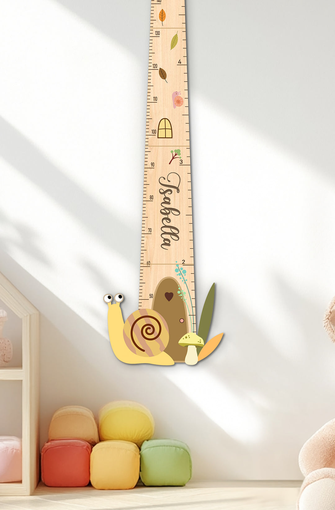 Personalized Wooden Mushroom Growth Chart for Kids Woodemon