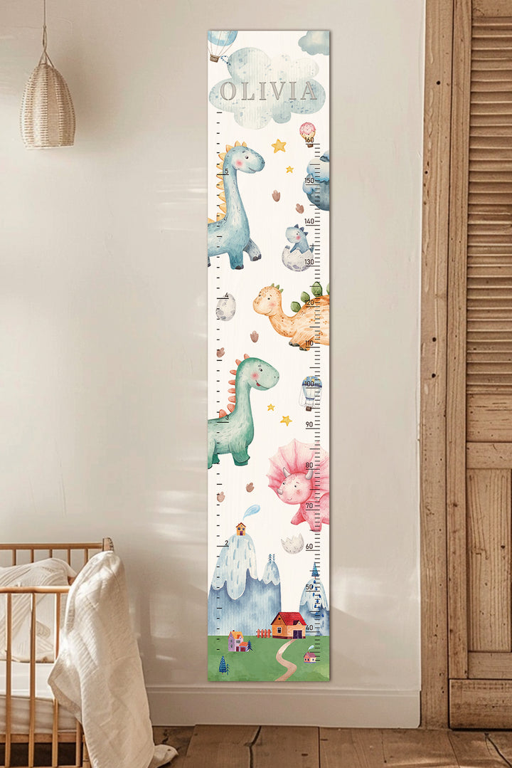 Personalized Wooden Dinosaur Growth Chart Height Ruler