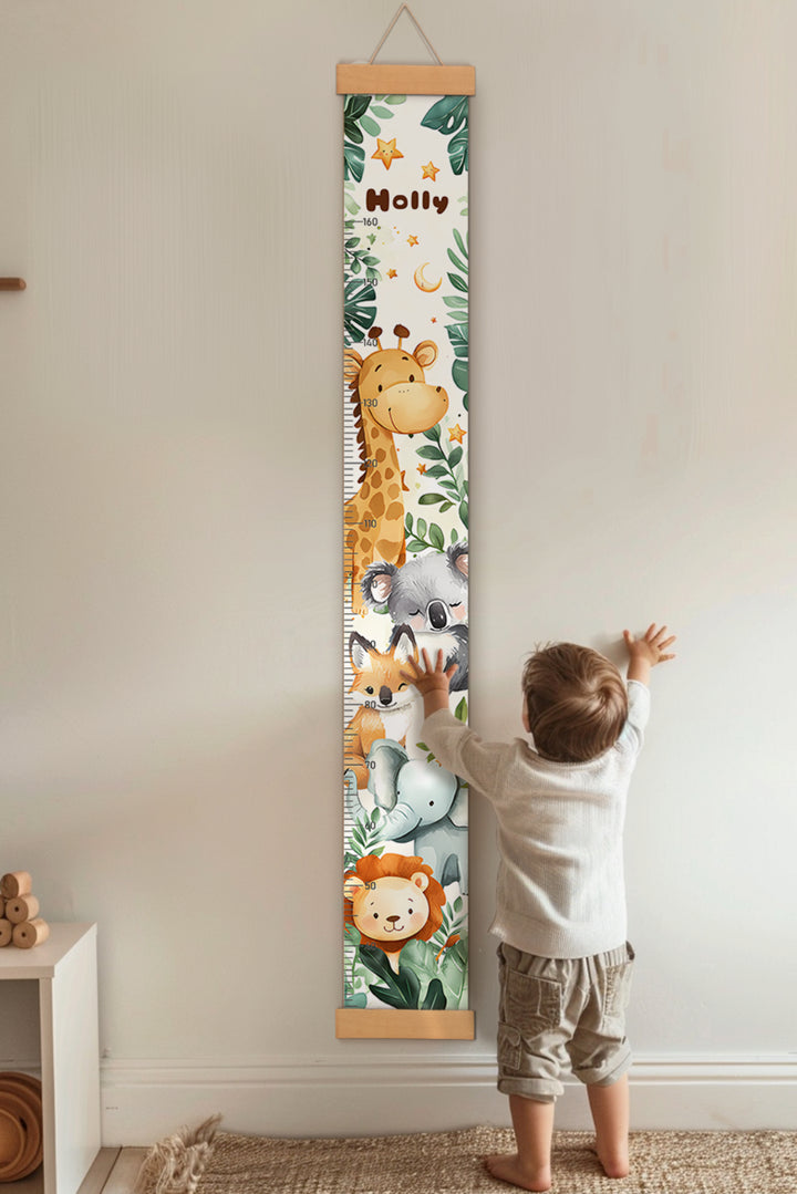 Personalized Forest Theme Hanging Canvas Height Ruler