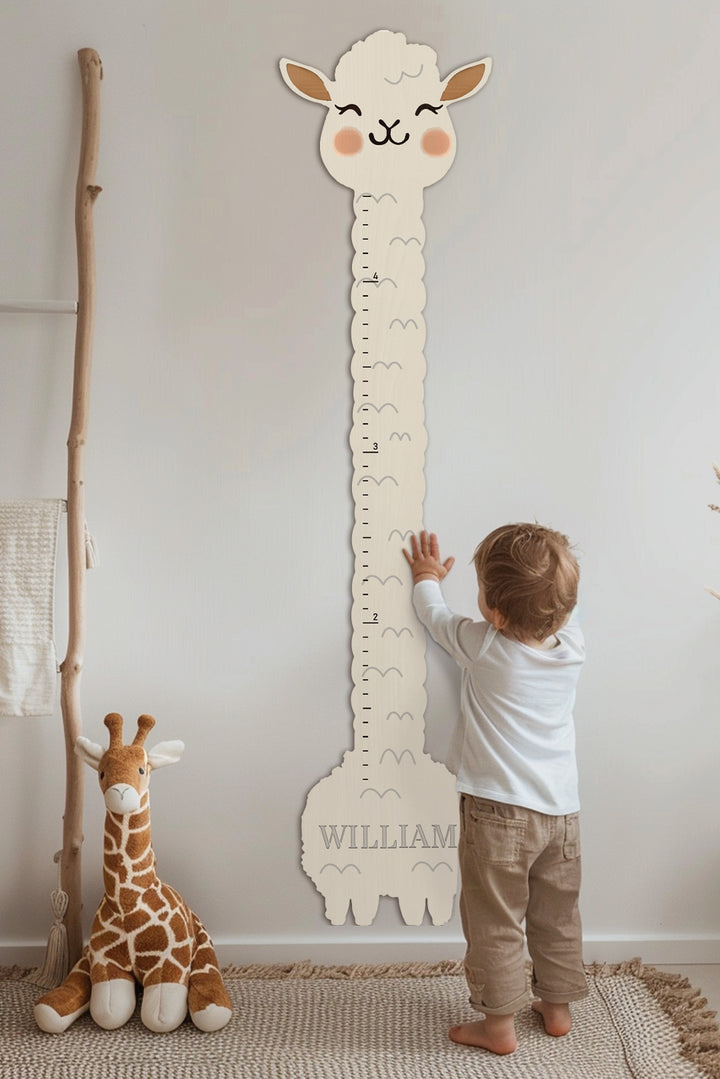 Personalized Wooden Llama Growth Chart Ruler