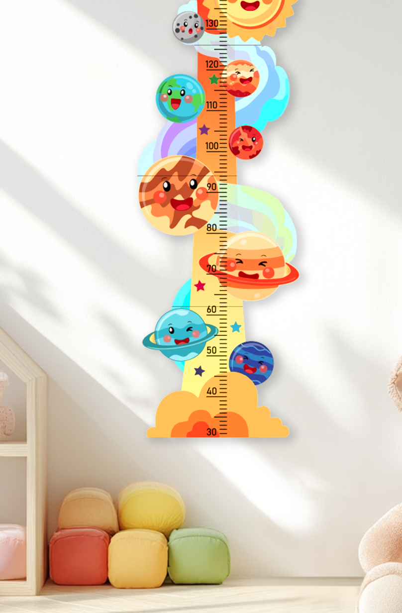 Personalized Wooden Space Rocket Growth Chart for Kids