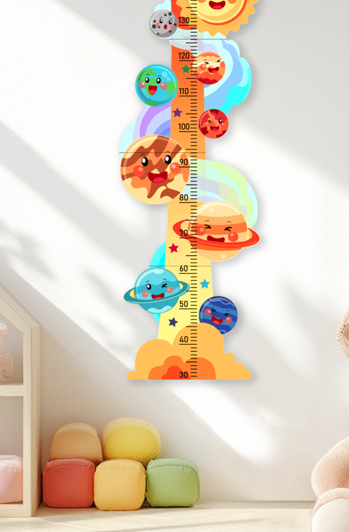 Personalized Wooden Space Rocket Growth Chart for Kids