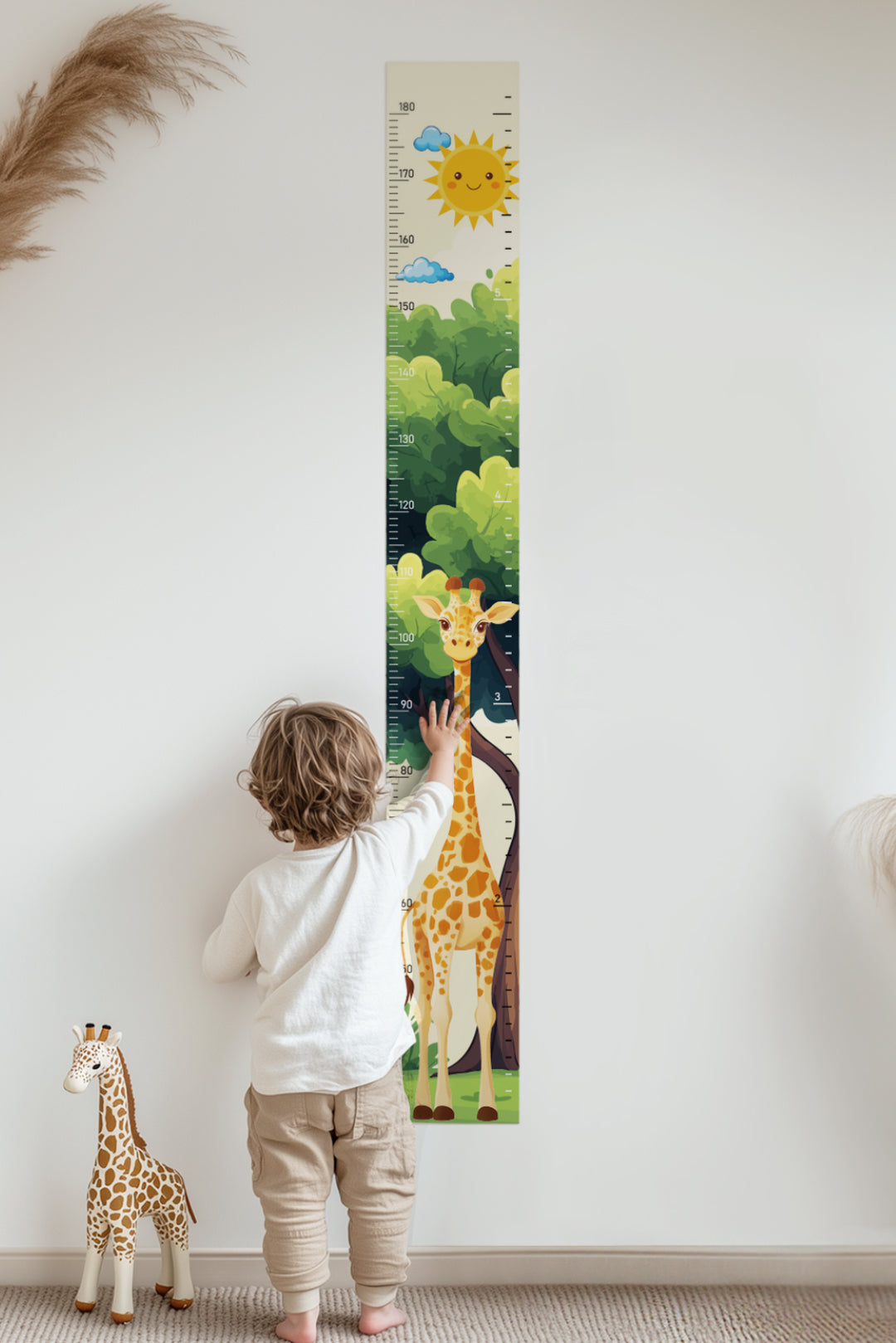 Whimsical Giraffe Growth Chart Wall Decal