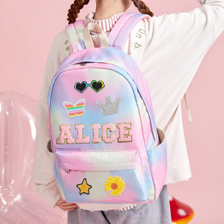 Mochila personalizada con parche de regreso a clases para niños