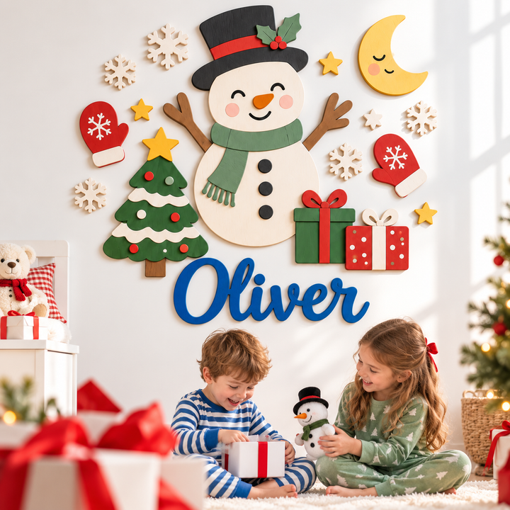 Personalized Christmas Nursery Name Sign Woodemon