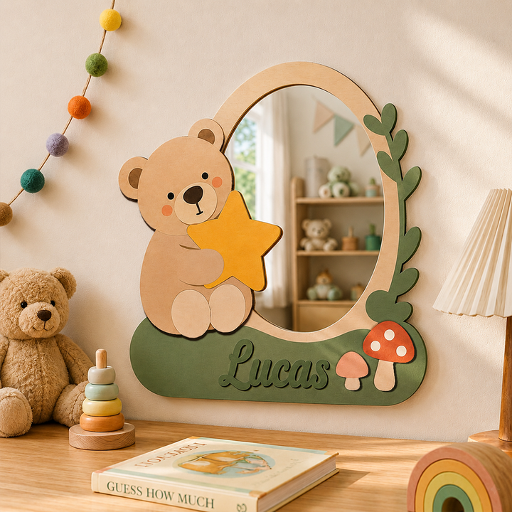 Personalized Animal Nursery Mirror for Baby Woodemon