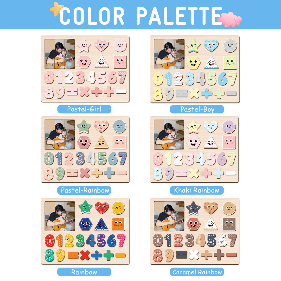 Personalized Photo Shape & Number Puzzle for Kids Woodemon