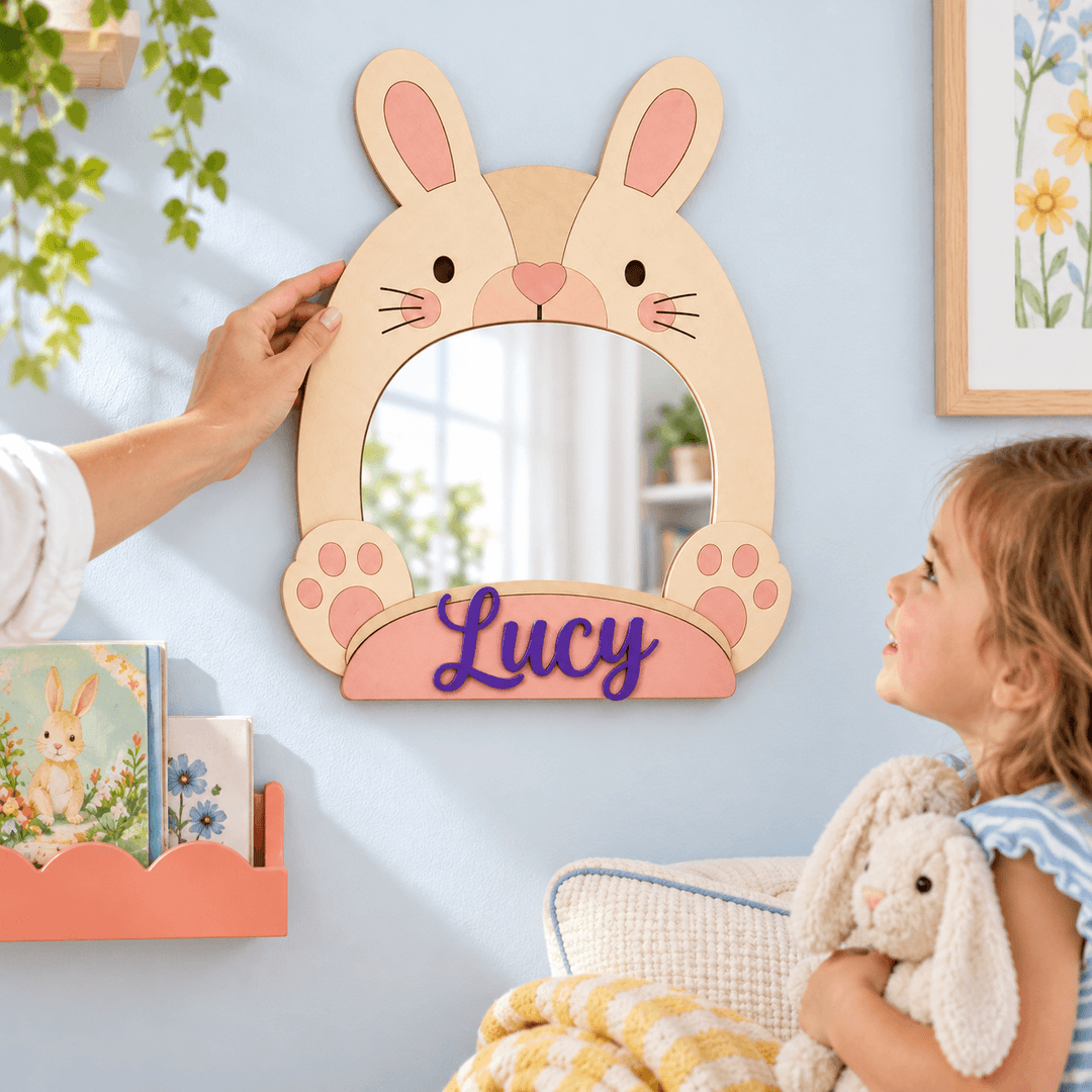 Personalized Animal Nursery Mirror for Baby Woodemon