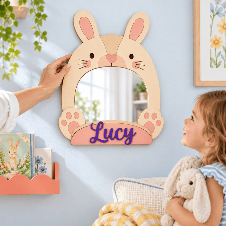 Personalized Animal Nursery Mirror for Baby Woodemon