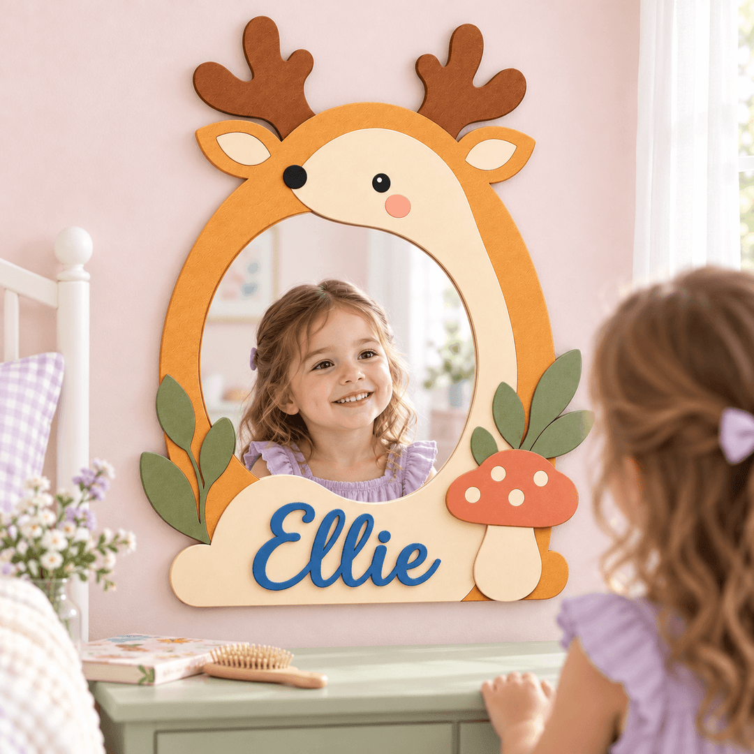 Personalized Animal Nursery Mirror for Baby Woodemon