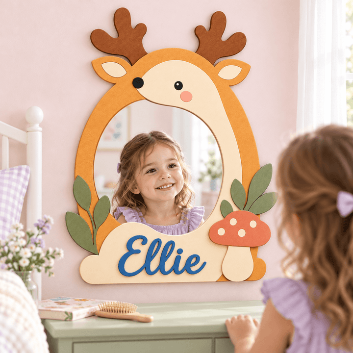 Personalized Animal Nursery Mirror for Baby Woodemon