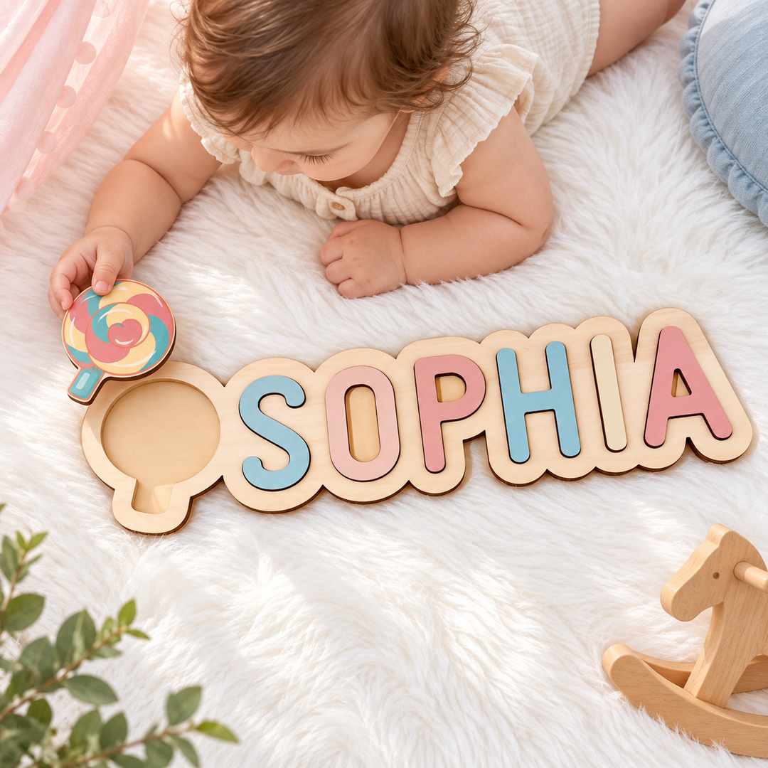 Wooden Name Puzzle For Baby Woodemon
