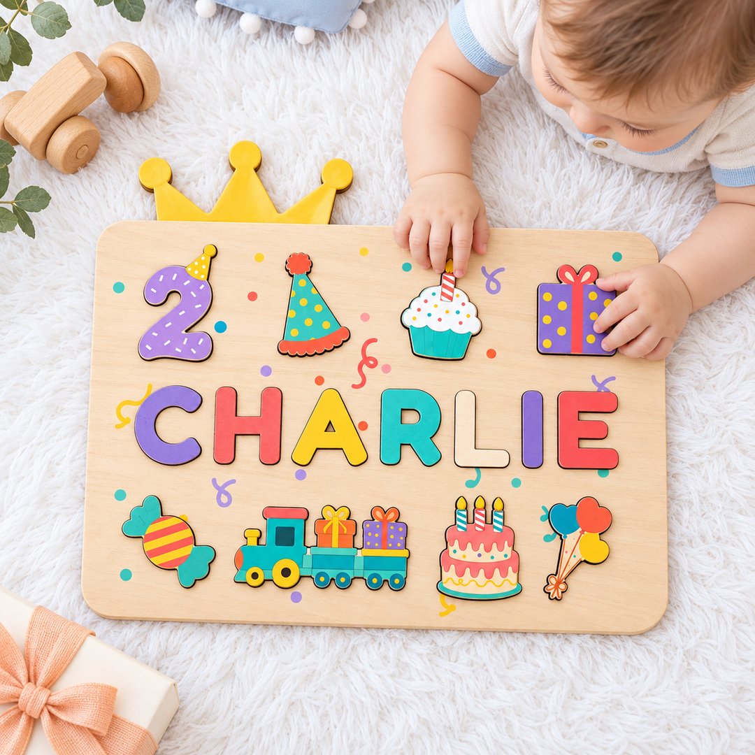 Personalized Birthday Name Puzzle for Kids Woodemon