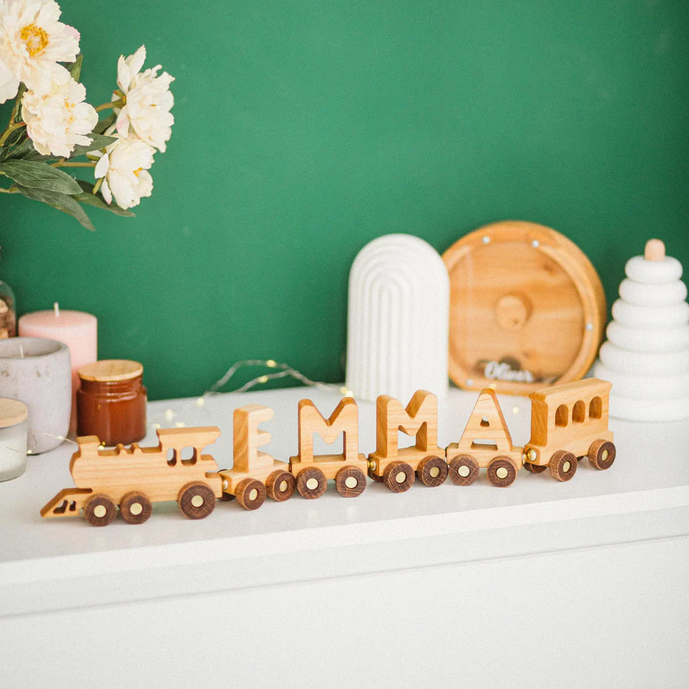 Personalized Wooden Train Toys With Baby Name