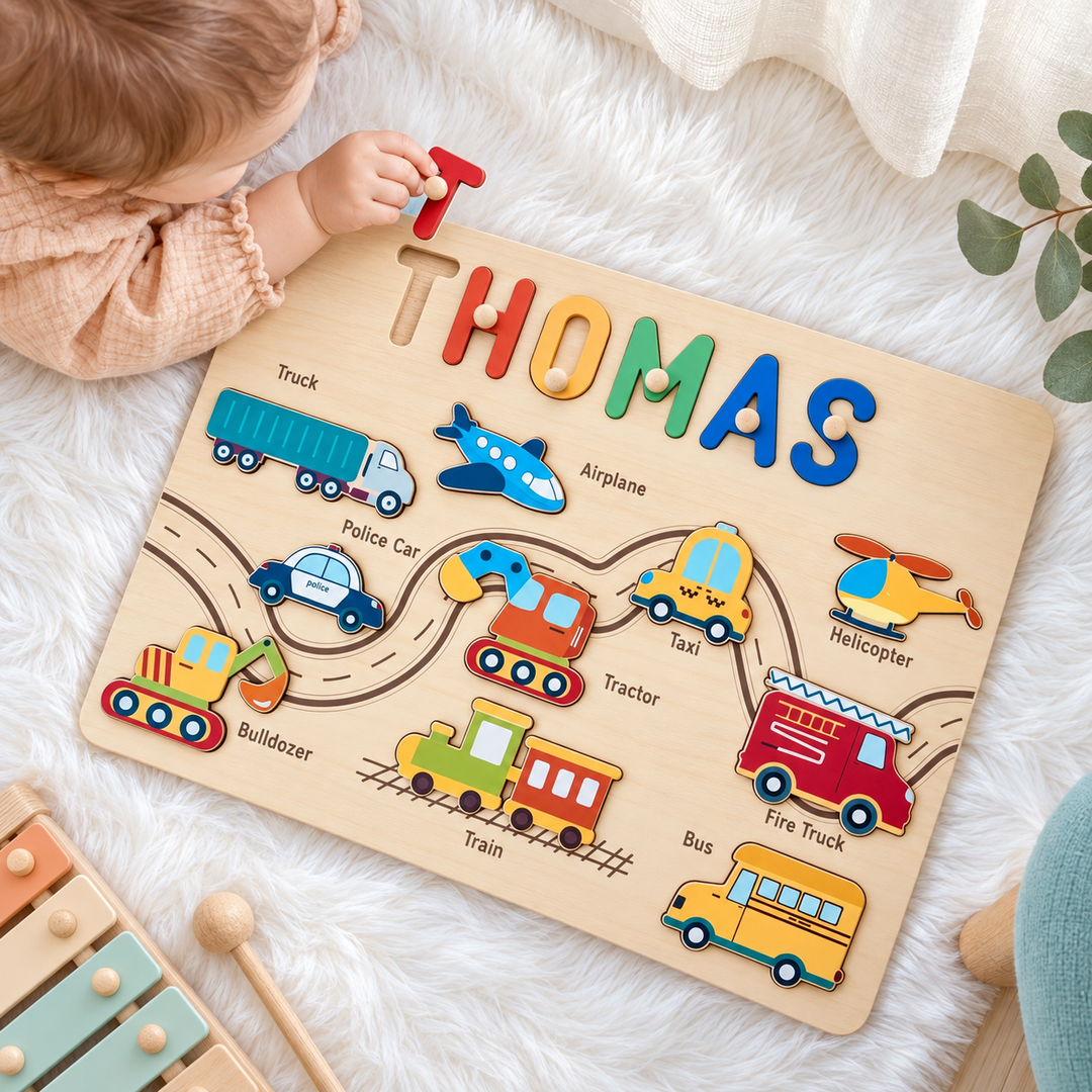 Personalized Traffic Name Puzzle woodemon