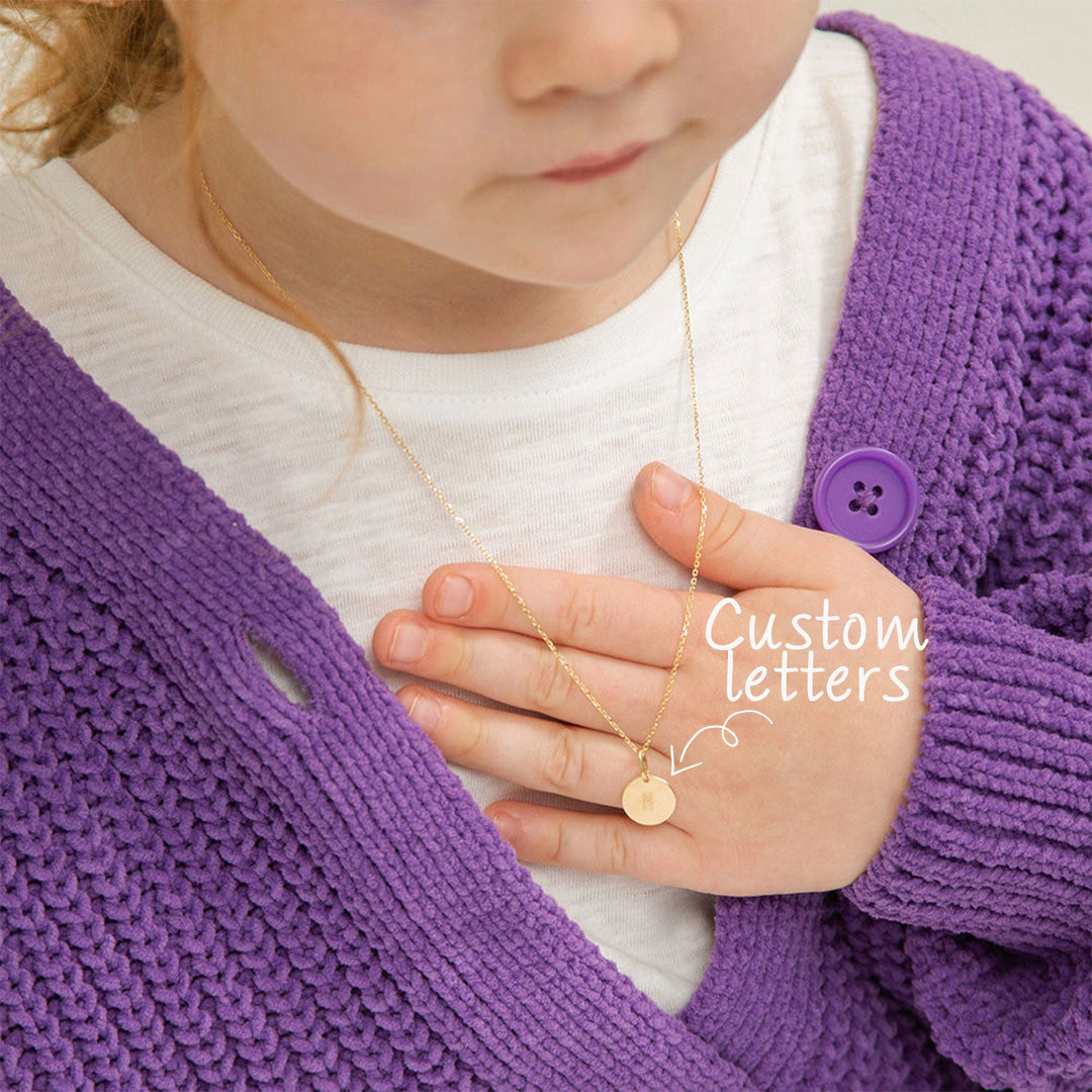 Engraved Kids Name Initials Necklace