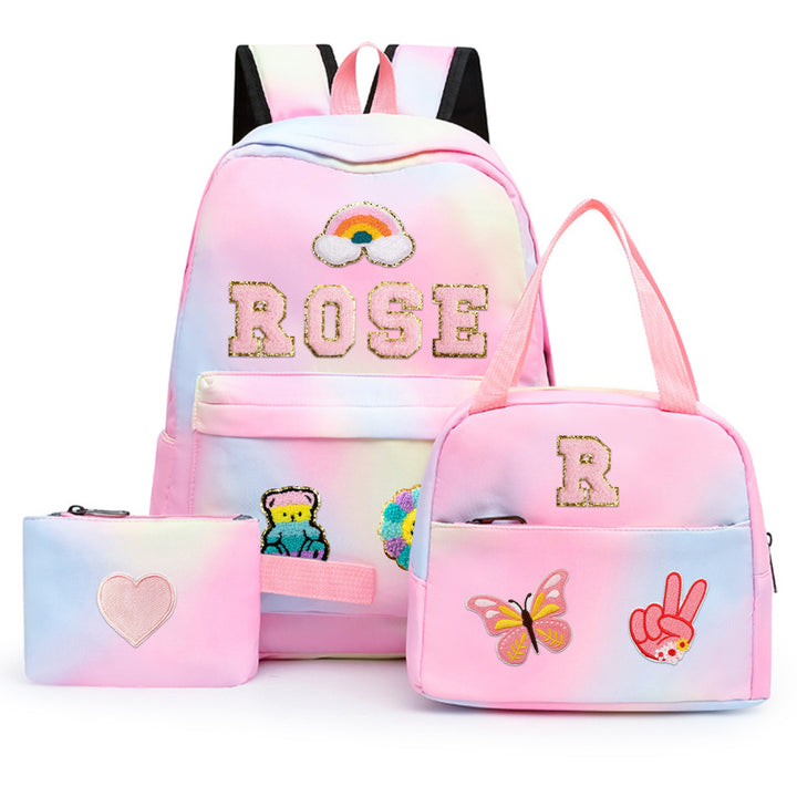 Mochila personalizada con parche de regreso a clases para niños