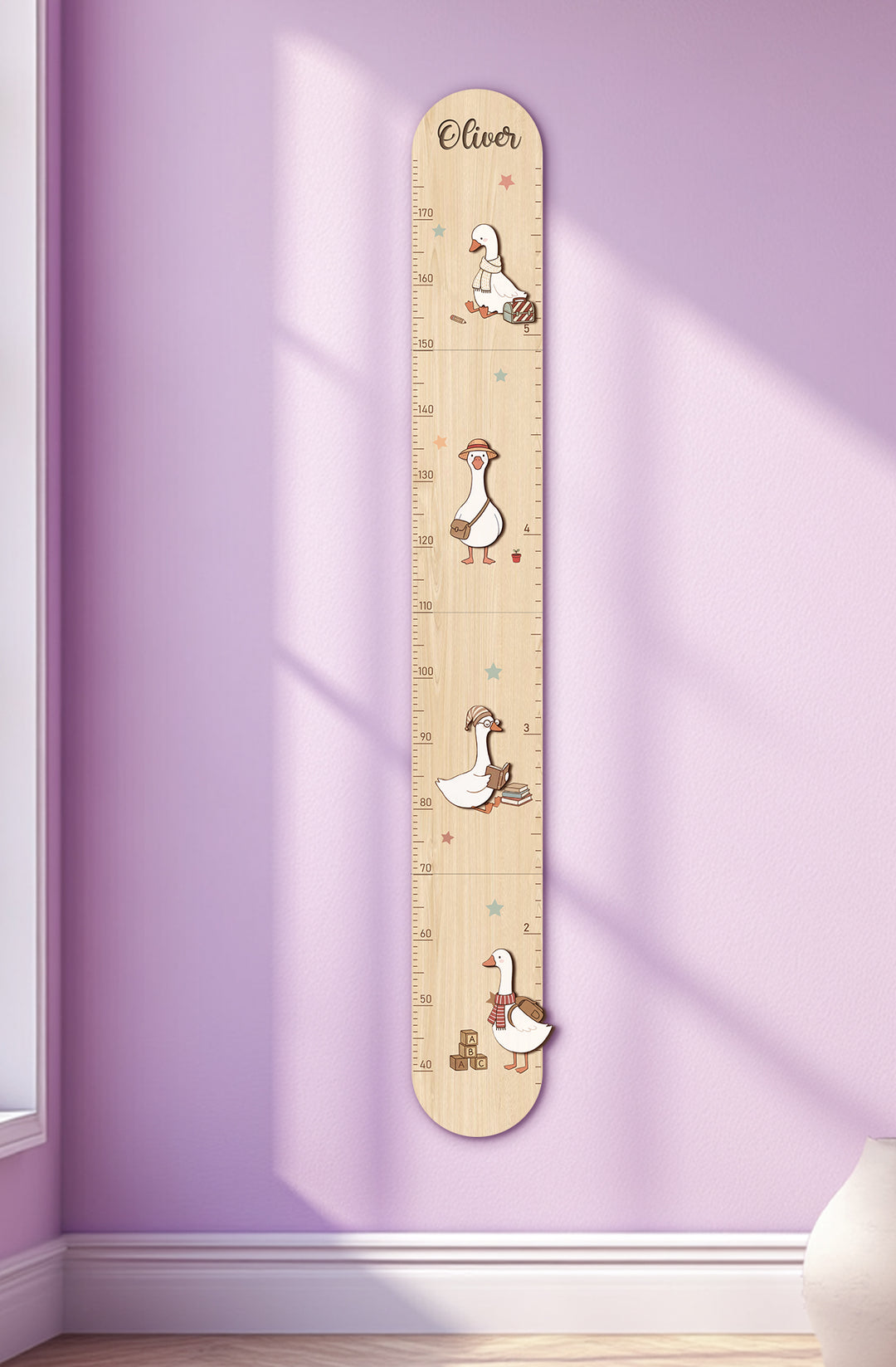 Personalized Wooden Goose Height Growth Chart for Kids
