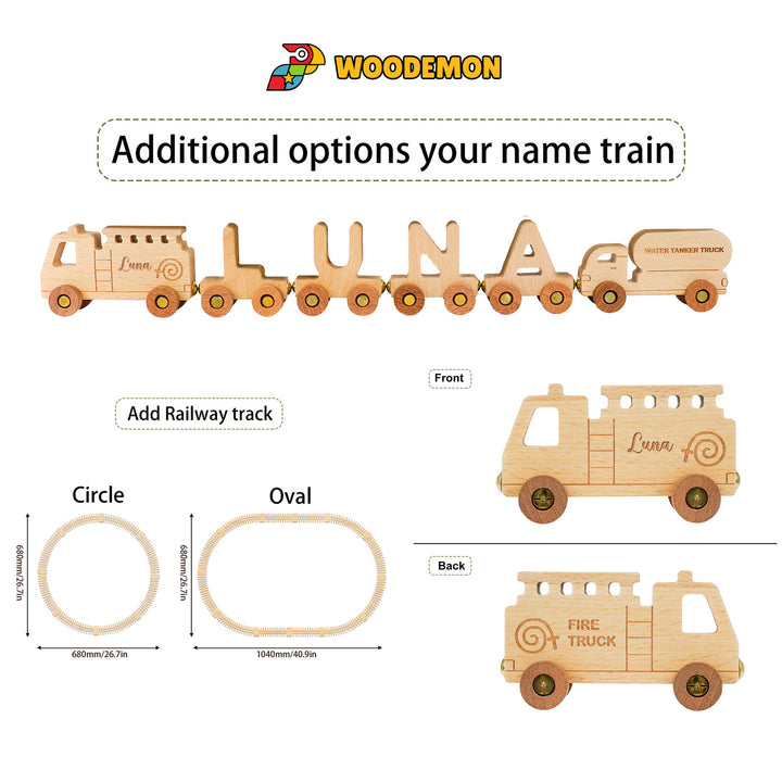 Personalisierte Holzlokomotive mit Kindername