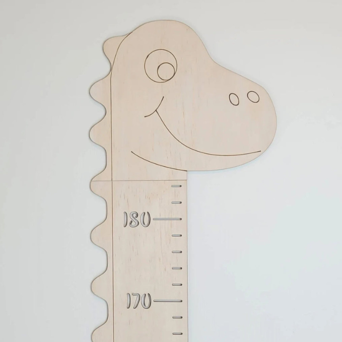 Personalized Wooden Baby Growth Chart - Dinosaur