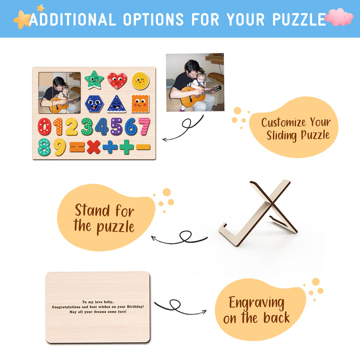 Personalized Photo Shape & Number Puzzle for Kids Woodemon