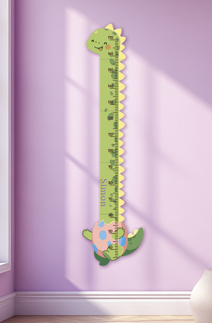 Personalized Wooden Cute Dinosaur Growth Chart for Kids