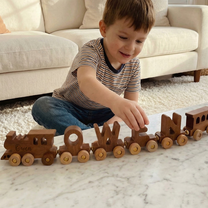 Personalized Wooden Train Set With Name
