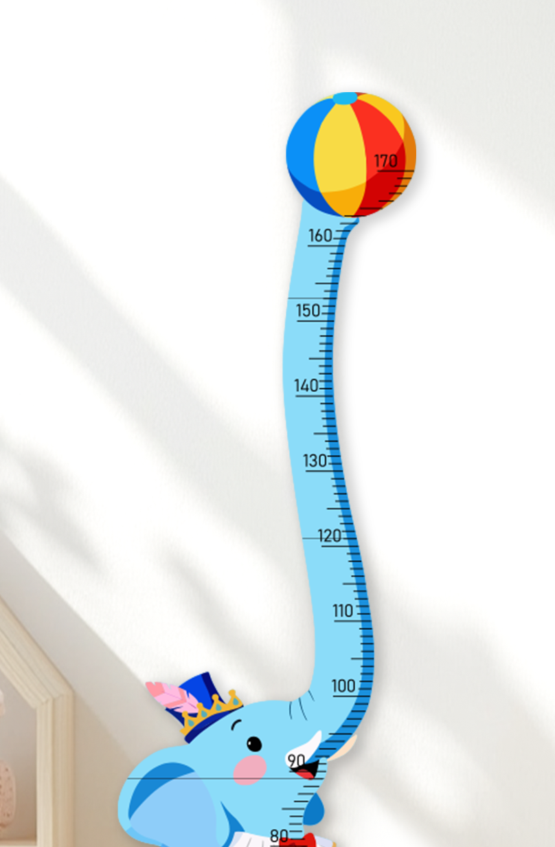 Personalized Wooden Circus Elephant Growth Chart for Kids