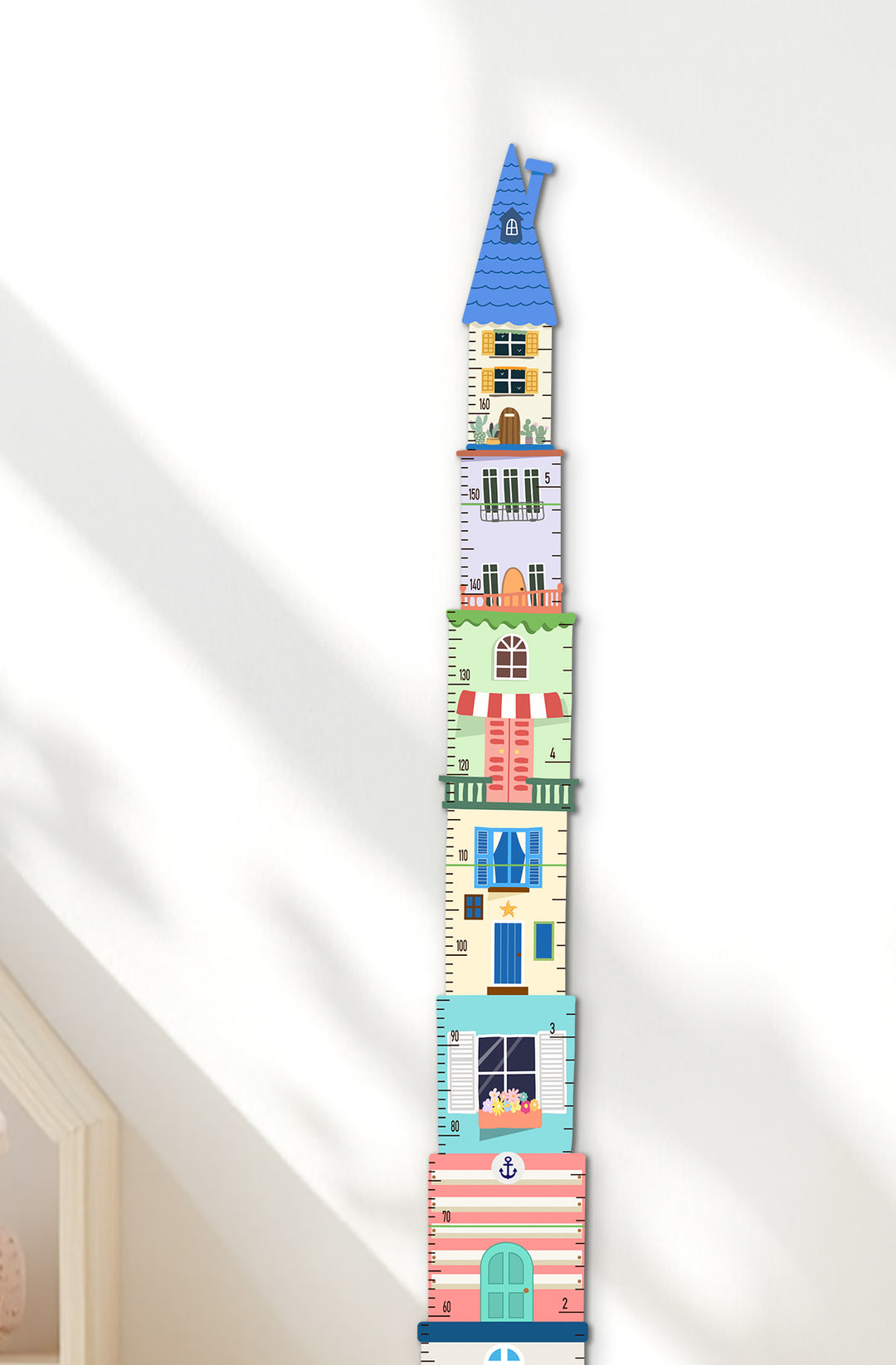 Personalized Wooden Coastal Growth Chart for Kids Woodemon