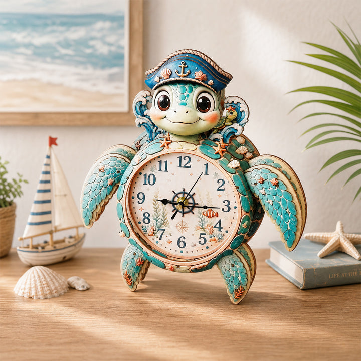 Turtle Wooden Clock DIY 3D Puzzle for Kids Animal Learning Clock Woodemon
