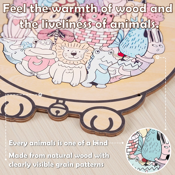 Wooden Kids Jigsaw Puzzle Cat Shaped Montessori Puzzle