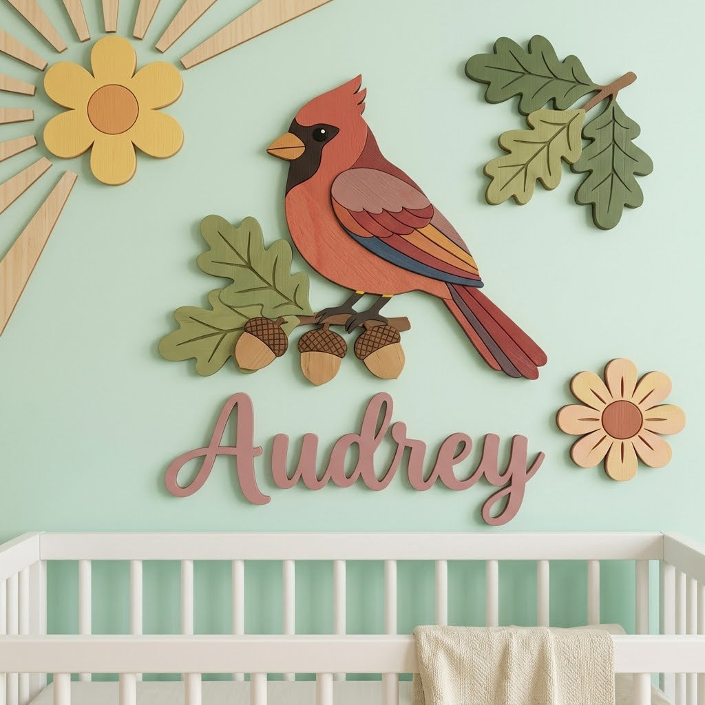 Personalized Wooden Nursery Name Sign – Cute Animal Themes