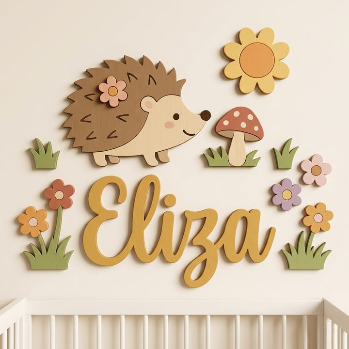 Personalized Wooden Nursery Name Sign – Cute Animal Themes