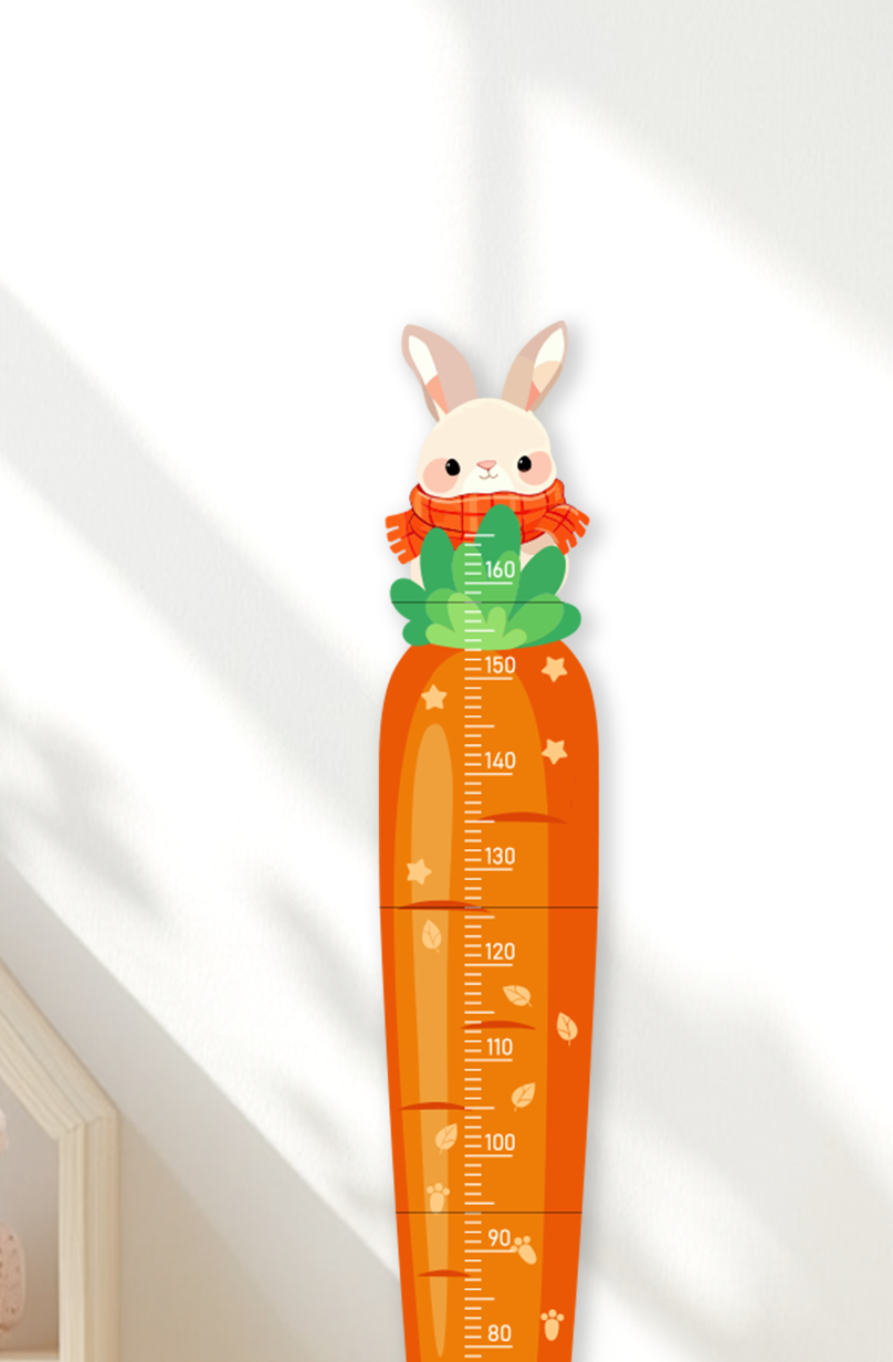 Personalized Carrot Bunny Wooden Growth Chart for Kids