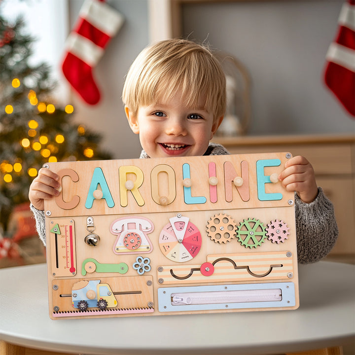 Personalized Montessori Busy Board for Kids