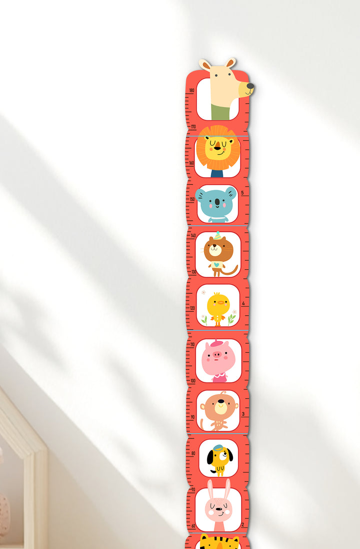 Personalized Wooden Safari Animal Growth Chart for Kids Woodemon