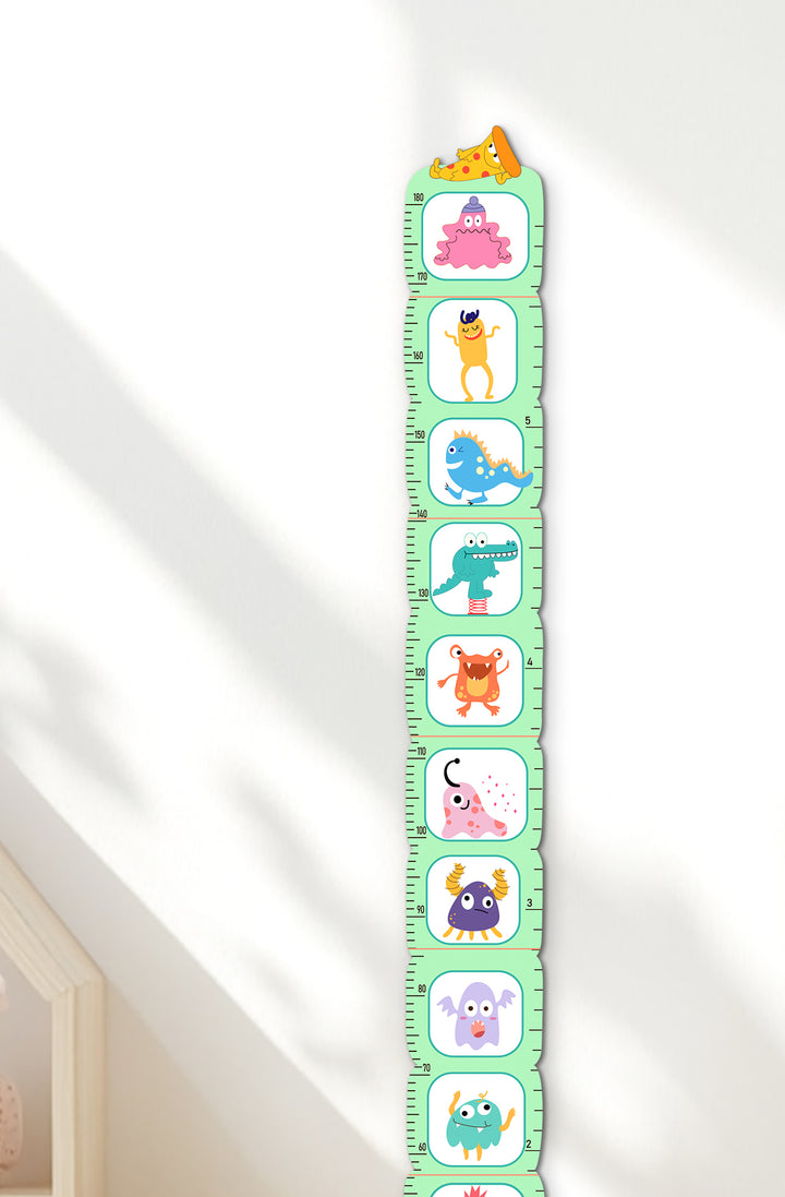 Personalized Wooden Monster School Bus Growth Chart for Kids Woodemon