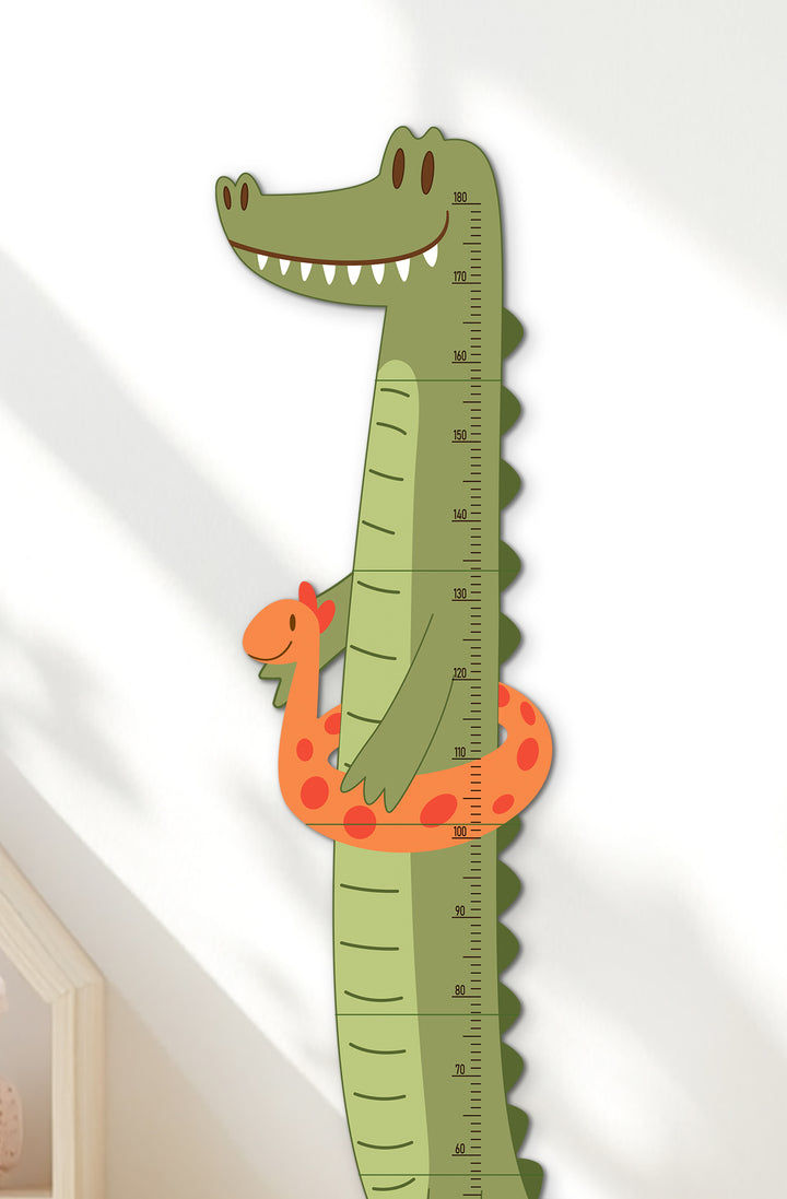 Personalized Wooden Crocodile Growth Chart for Kids Room Woodemon