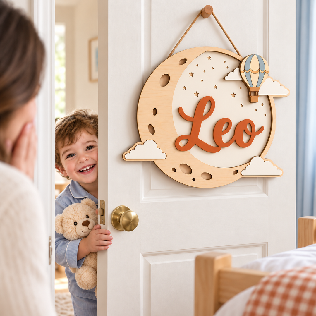 Personalized Kids Name Sign for Door & Wall Woodemon