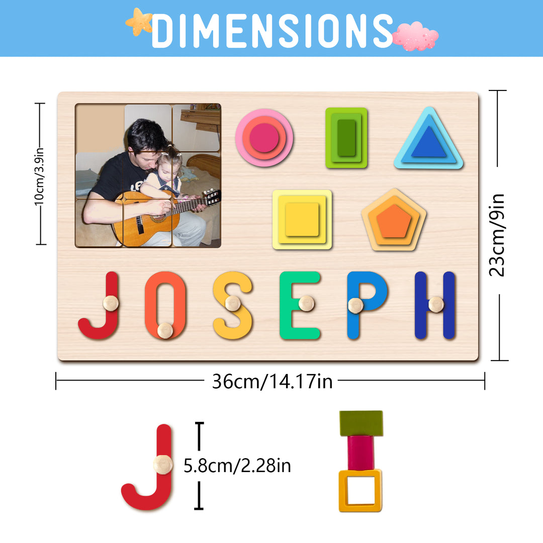 Personalized Photo & Name Stacking Puzzle Woodemon