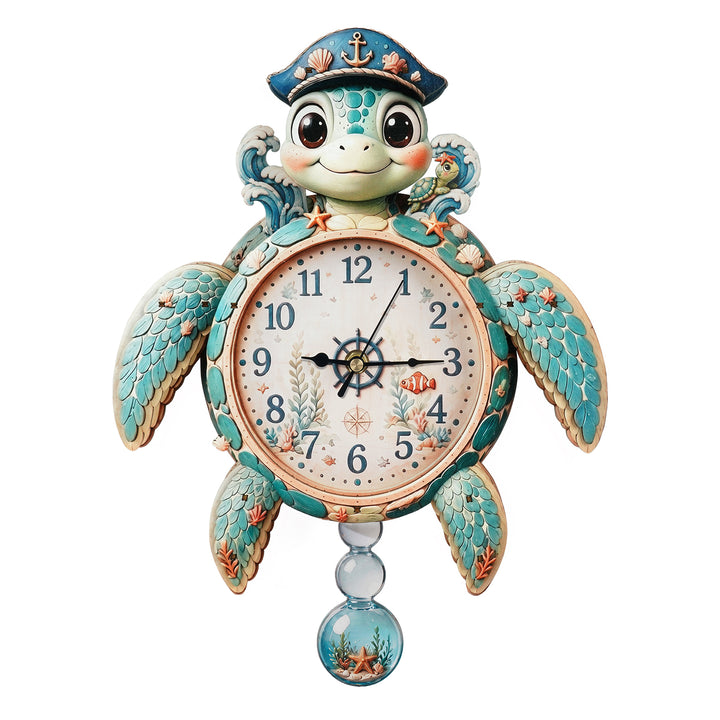 Turtle Wooden Clock DIY 3D Puzzle for Kids Animal Learning Clock Woodemon